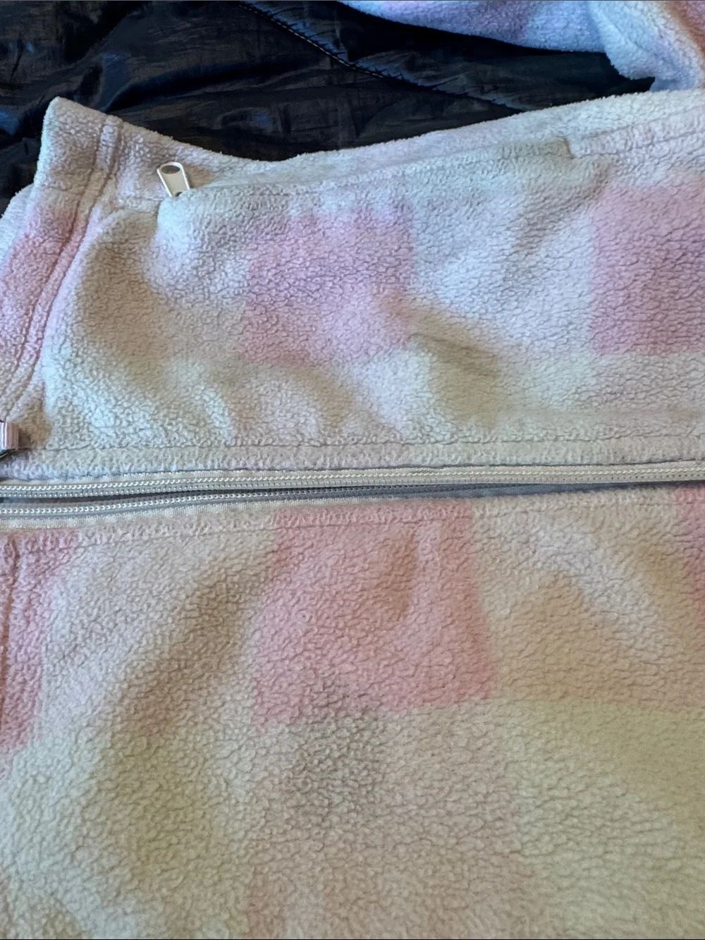 Columbia Girls' Pink and White Plaid Fleece Jacket